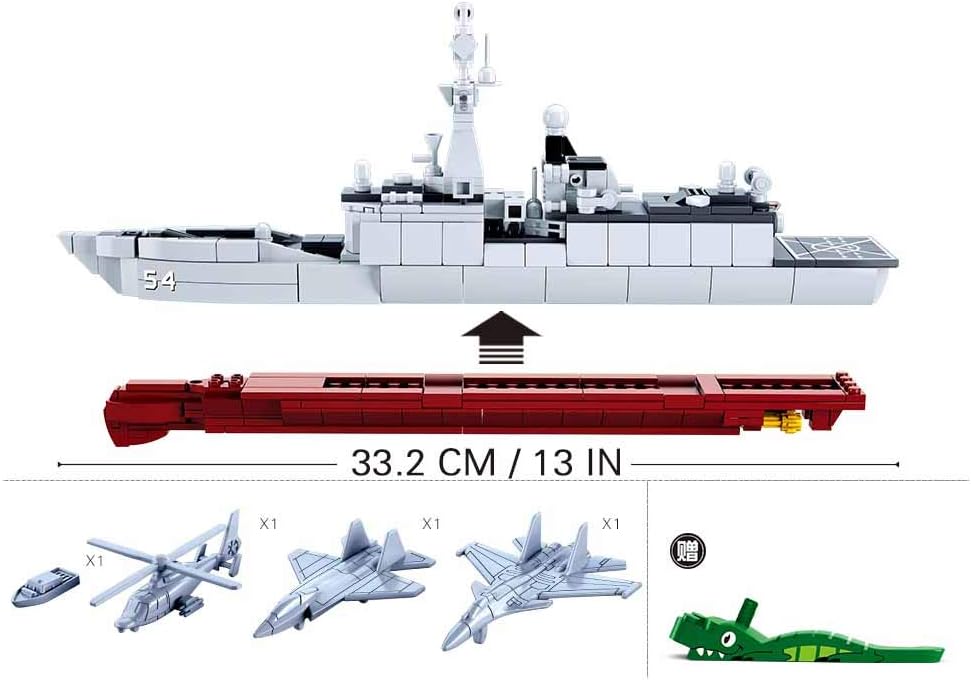 B0702 MODEL BRICKS FRIGATE 054A SCALE 1:450 417 PCS AGES 8+ C12