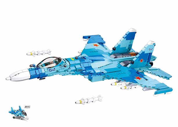 B0985 MB SU-27 FIGHTER 2 IN 1 1040 PCS AGES 8+ C6