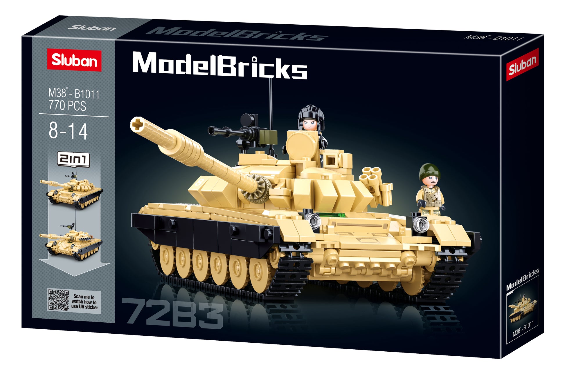 B1011 MB TANK T-7283 (2 IN 1) with minifigures from sluban Australia 