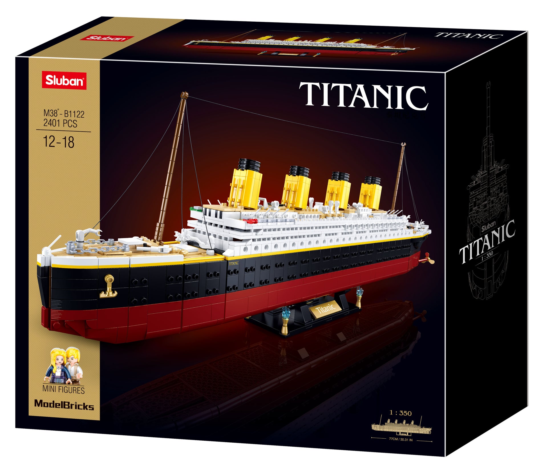 B1122 MB TITANIC BIG SCALE with minifigures from sluban australia model bricks and building blocks.