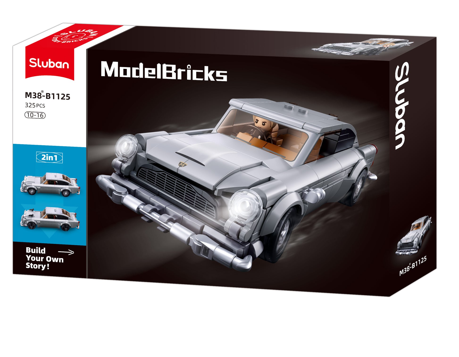  M38-B1125 Sluban - Car of a Secret Agent with minifigures from sluban australia building blocks and bricks