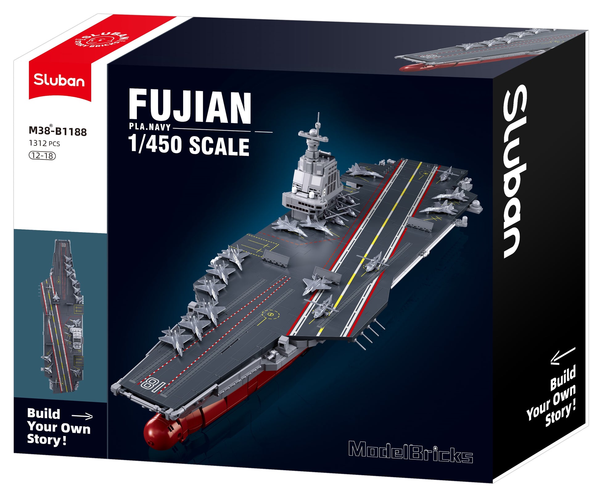 B1188 AIRCRAFT CARRIER FUJIAN 1/450 building bricks by sluban australia.