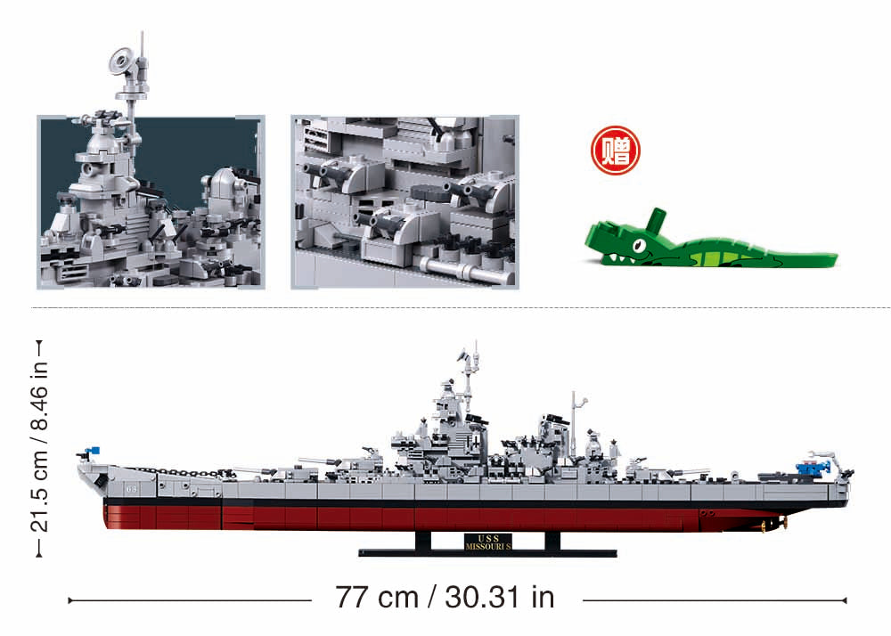 B1291 MB USS MISSOURI SCALE 1:350 1739 PCS