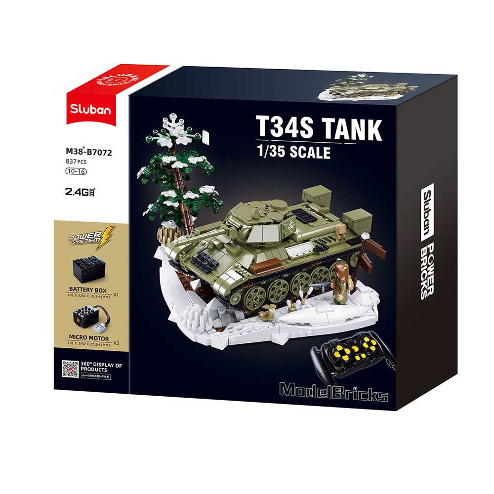 B7072 SLUBAN MILITARY T34 REMOTE CONTROL TANK